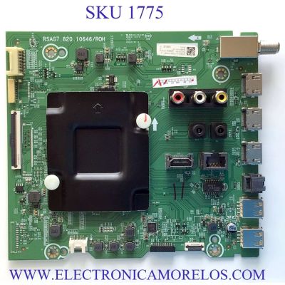 MAIN PARA TV HISENSE / NUMERO DE PARTE 281902 / RSAG7.820.10646/ROH / 281903 / 3TE65G2045E8 / TM213341E9 / G2045DA / PANEL JHD650X3U52-T0L8\S0\FJ\GM\ROH / MODELO / 65U6G 65A66FUA / 65U6G